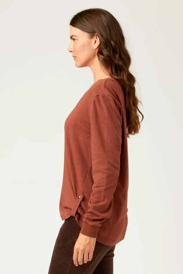 Clothing Sweatshirts XCVI Harriet Pullover Dark Nubuck