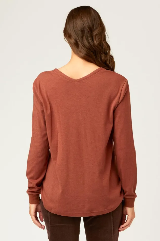 Clothing Sweatshirts XCVI Harriet Pullover Dark Nubuck