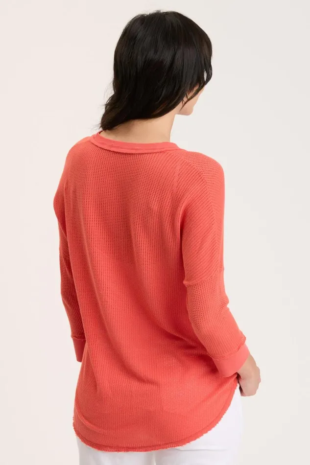 Clothing Sweatshirts XCVI Mesh Fira Pullover Grapefruit Pigment