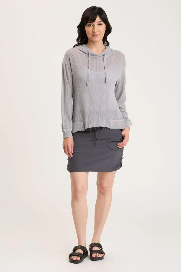 Clothing Sweatshirts XCVI Mesh Sidel Hoodie Cotton Grey Pigment