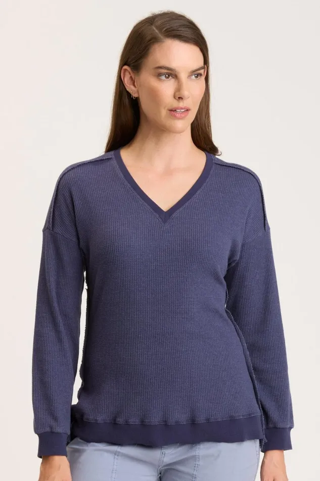 Clothing Sweatshirts XCVI Oxley VNeck Navy