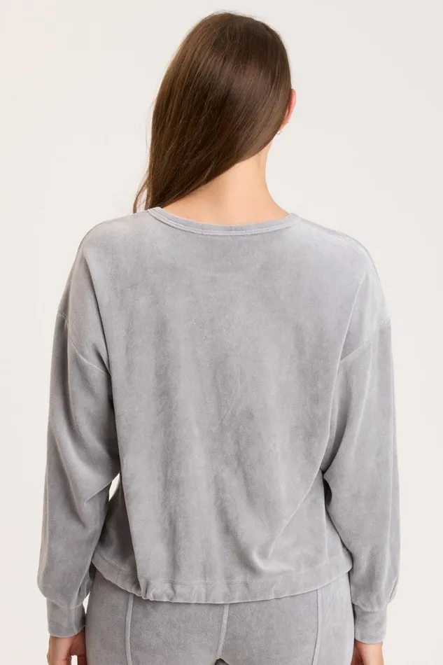 Clothing Sweatshirts XCVI Rugby Stripe Dottie Sweatshirt Cotton Grey Pigment