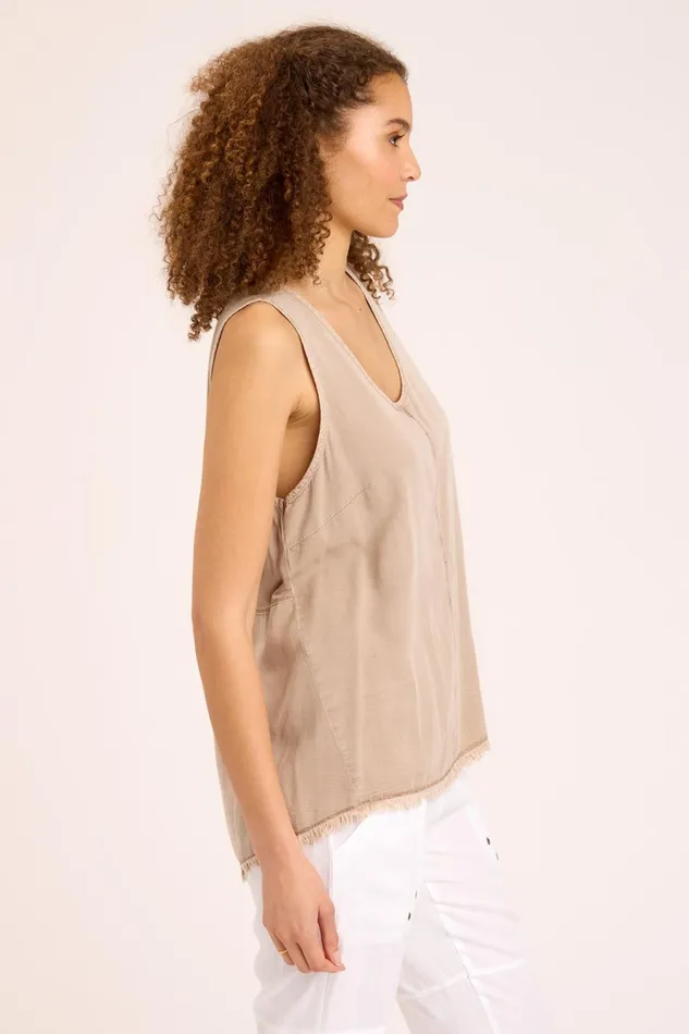 Clothing Tanks XCVI Twill Rayden Tank Sandalwood Pigment