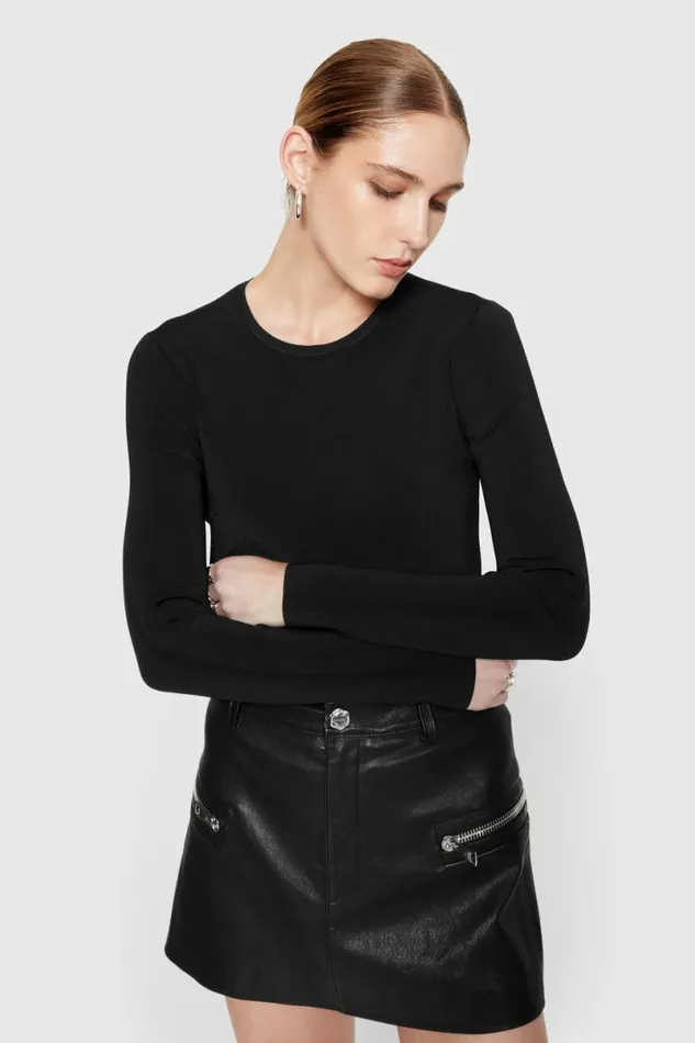 Clothing Tops Rebecca Minkoff Bonnie Long Sleeve True Black