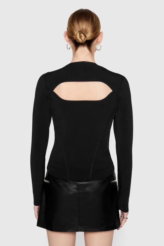 Clothing Tops Rebecca Minkoff Bonnie Long Sleeve True Black