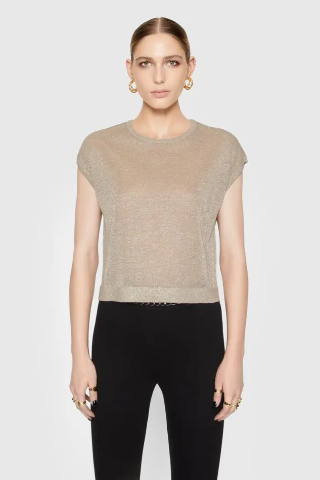 Clothing Tops Rebecca Minkoff Scarlett Lurex Top Lurex Gold