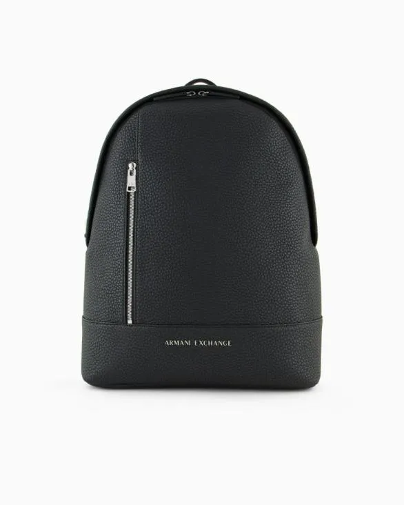 Coated Fabric Backpack Black Men Armani Backpacks