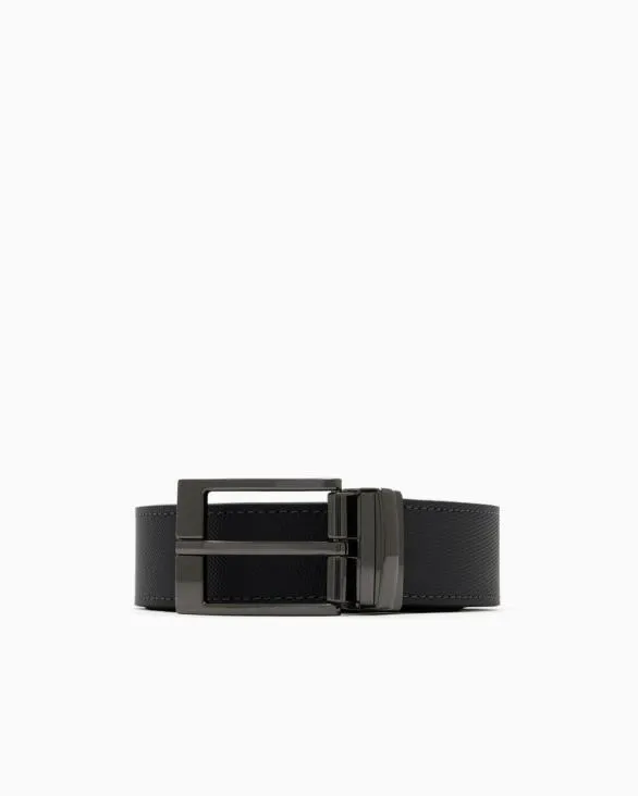 Coated Leather Belt Grey Men Armani Belts