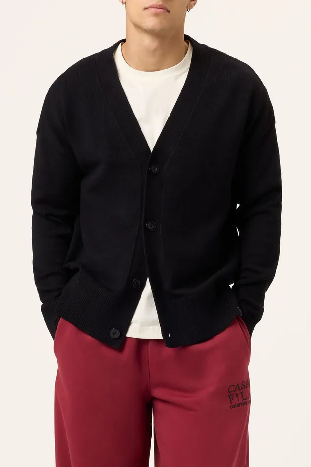 Coats and Jackets Men Fila Baseline Cardigan 001 Black Coats and Jackets Men Fila Baseline Cardigan 001 Black
