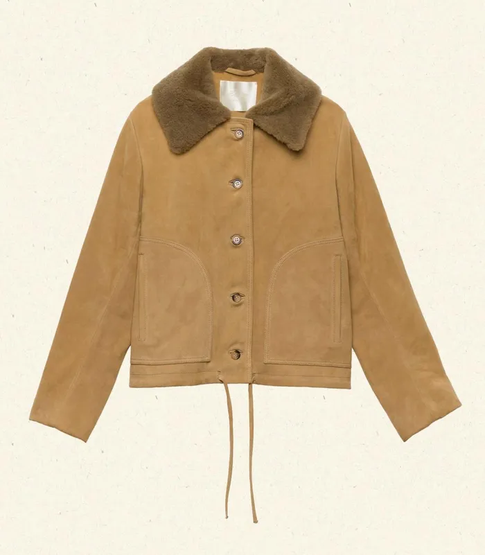 Coats and Jackets Women DEN Turner Suede Jacket Stag Coats and Jackets Women DEN Turner Suede Jacket Stag