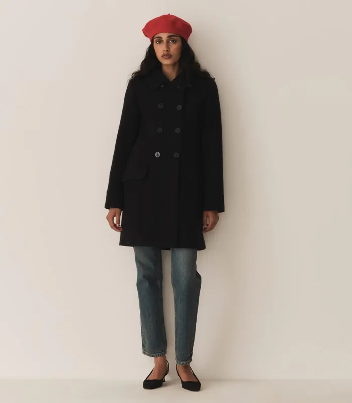 Coats and Jackets Women DEN Wayfarer Coat Deep Navy Coats and Jackets Women DEN Wayfarer Coat Deep Navy