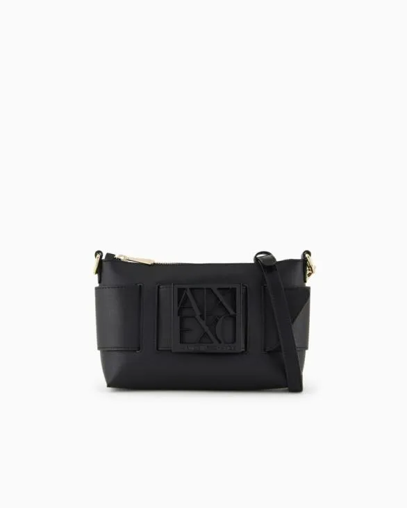 Color Block Shoulder Bag With Maxi Logo Black Women Armani Shoulder Bags