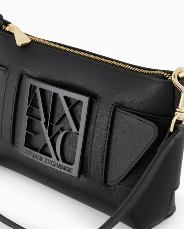 Color Block Shoulder Bag With Maxi Logo Black Women Armani Shoulder Bags Color Block Shoulder Bag With Maxi Logo Black Women Armani Shoulder Bags