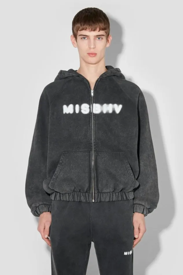 Community Zipped Hoodie Washed Black Men MISBHV Hoodies and Sweats