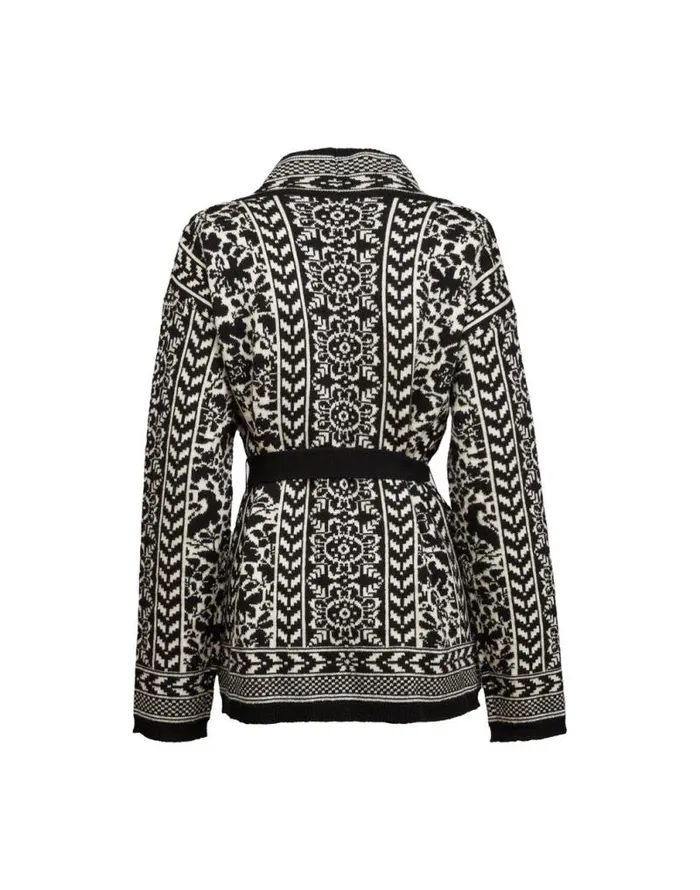 Cozy Cardigan Black White Women La Double J Knitwear Cozy Cardigan Black White Women La Double J Knitwear