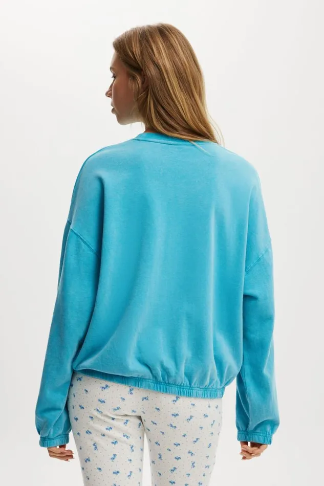 Cozy Sleep Crew Neck Fleece Coastline Blue Women Cotton On Sweats and Hoodies Cozy Sleep Crew Neck Fleece Coastline Blue Women Cotton On Sweats and Hoodies