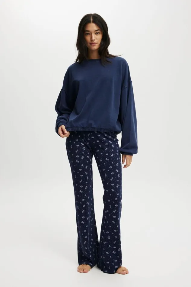 Cozy Sleep Crew Neck Fleece Voyage Blue Women Cotton On Sweats and Hoodies