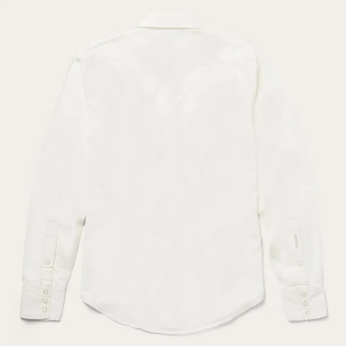 Cream Tencel Twill Shirt White Men Stetson Western Shirts