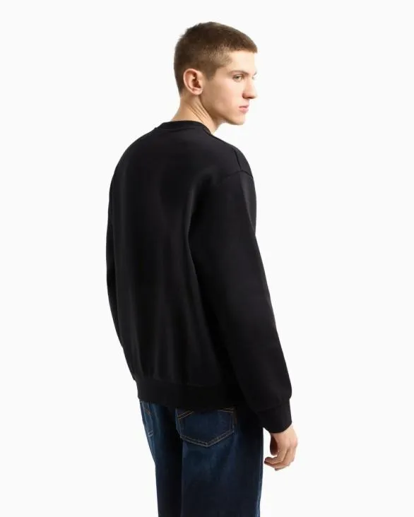 Crewneck Cotton Blend Sweatshirt Black Men Armani Sweatshirts Crewneck Cotton Blend Sweatshirt Black Men Armani Sweatshirts