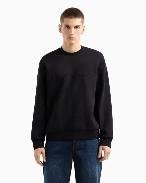 Crewneck Cotton Blend Sweatshirt Black Men Armani Sweatshirts Crewneck Cotton Blend Sweatshirt Black Men Armani Sweatshirts