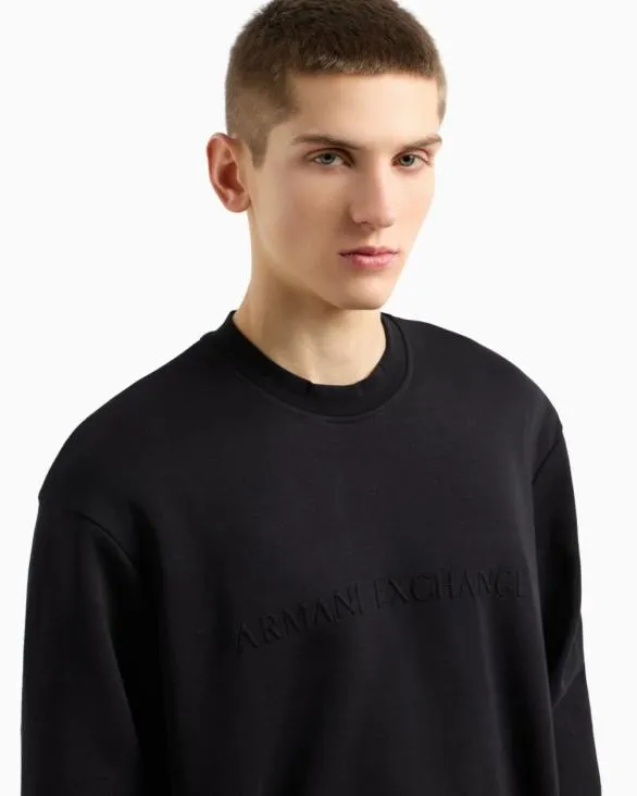 Crewneck Cotton Blend Sweatshirt Black Men Armani Sweatshirts Crewneck Cotton Blend Sweatshirt Black Men Armani Sweatshirts