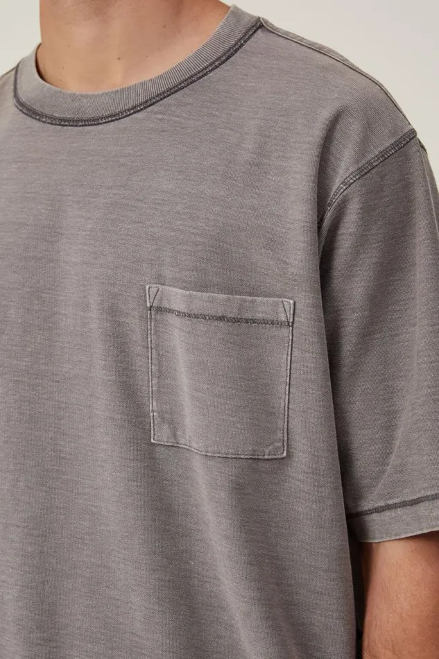 Crop Fit Reversed TShirt Slate Stone Men Cotton On Tees and Tanks Crop Fit Reversed TShirt Slate Stone Men Cotton On Tees and Tanks