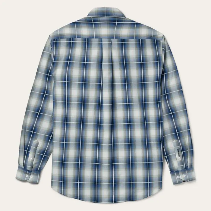 Crystal Plaid Button Down Shirt Blue Men Stetson Classic Cut