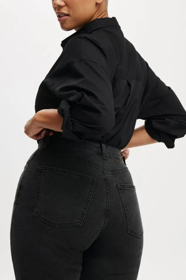 Curvy Stretch Straight Jean Graphite Black Women Cotton On Pants Curvy Stretch Straight Jean Graphite Black Women Cotton On Pants