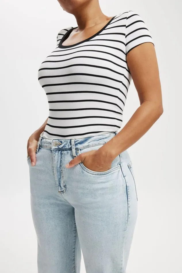 Curvy Stretch Wide Jean Palm Blue Women Cotton On Jeans