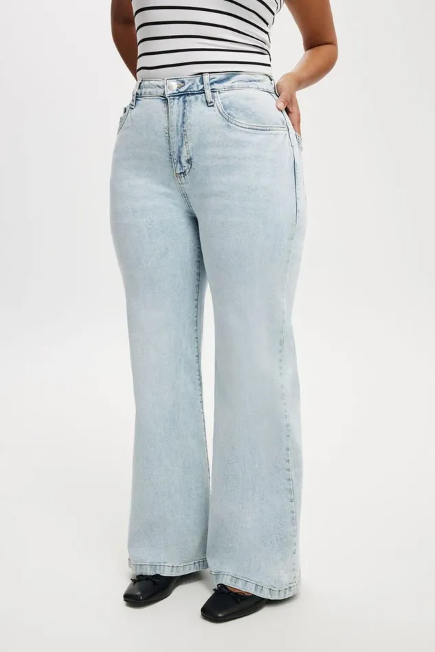 Curvy Stretch Wide Jean Palm Blue Women Cotton On Jeans