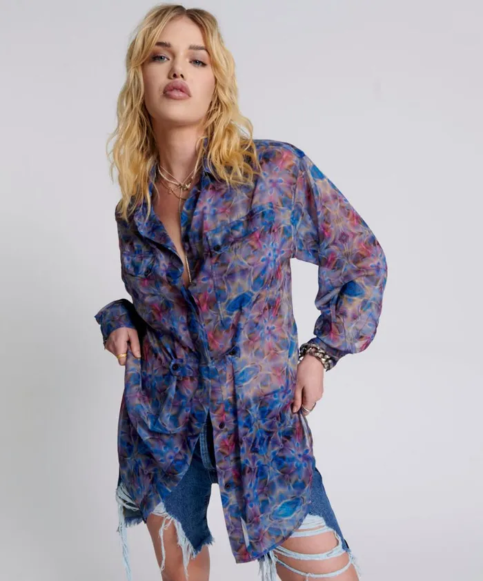 CYMATIC REFLECTIONS UTILITY SHIRT Women One Teaspoon Shirts