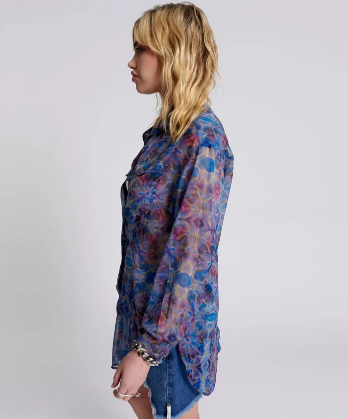 CYMATIC REFLECTIONS UTILITY SHIRT Women One Teaspoon Shirts CYMATIC REFLECTIONS UTILITY SHIRT Women One Teaspoon Shirts