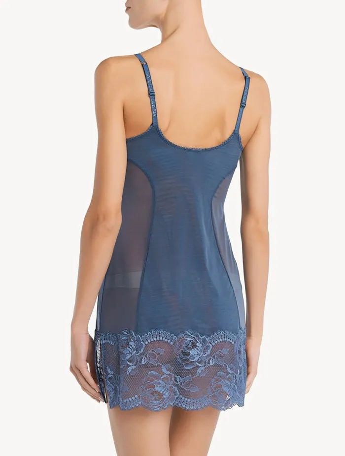 Dark Blue Lace Slip Sleepwear La Perla Slips and Dresses