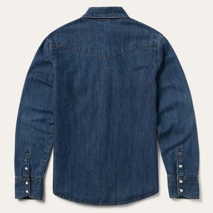 Dark Denim Snap Western Shirt Blue Women Stetson Denim Shirts
