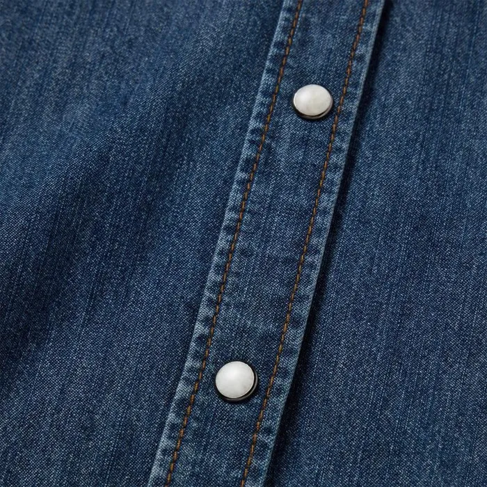 Dark Denim Snap Western Shirt Blue Women Stetson Denim Shirts