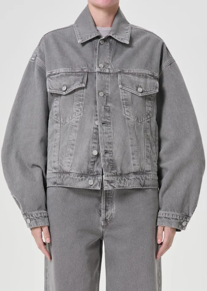Denim Women Agolde Dalton Balloon Jacket In Dollar