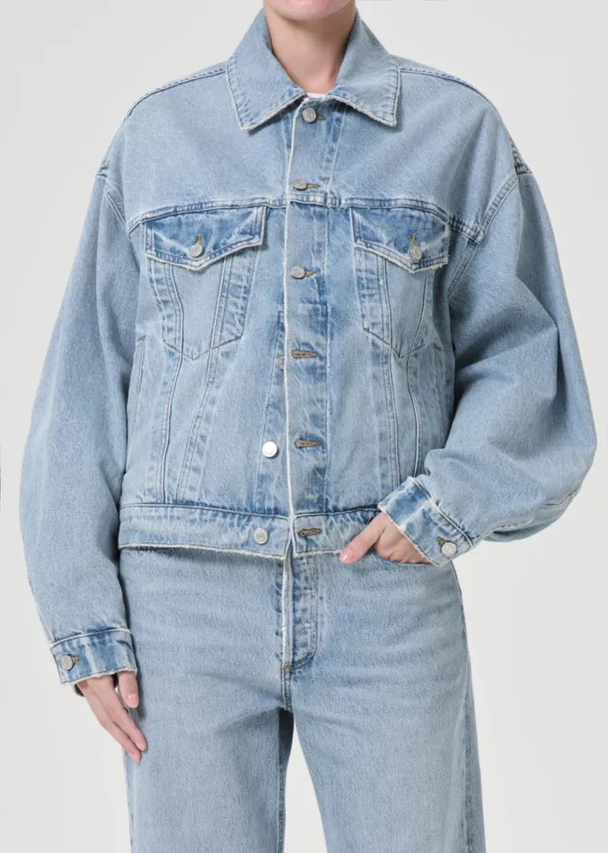 Denim Women Agolde Dalton Balloon Jacket In Soul