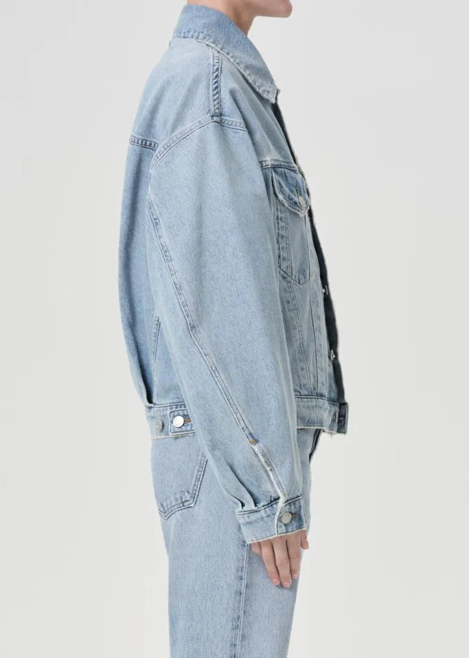 Denim Women Agolde Dalton Balloon Jacket In Soul