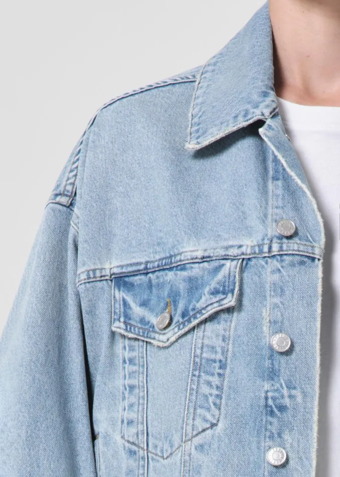 Denim Women Agolde Dalton Balloon Jacket In Soul