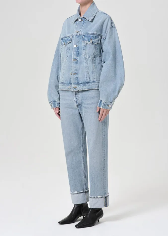 Denim Women Agolde Dalton Balloon Jacket In Soul