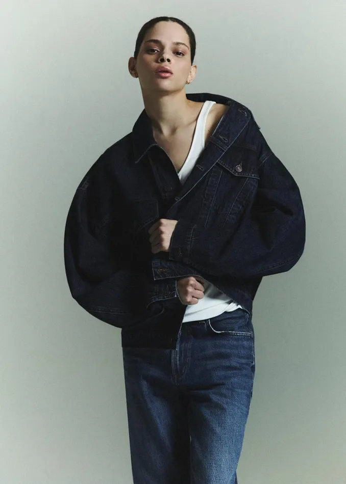 Denim Women Agolde Dalton Balloon Jacket In Spider