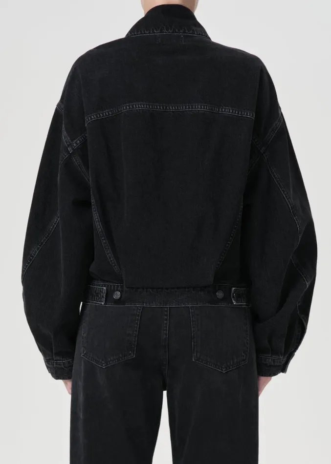 Denim Women Agolde Dalton Balloon Jacket In Spider