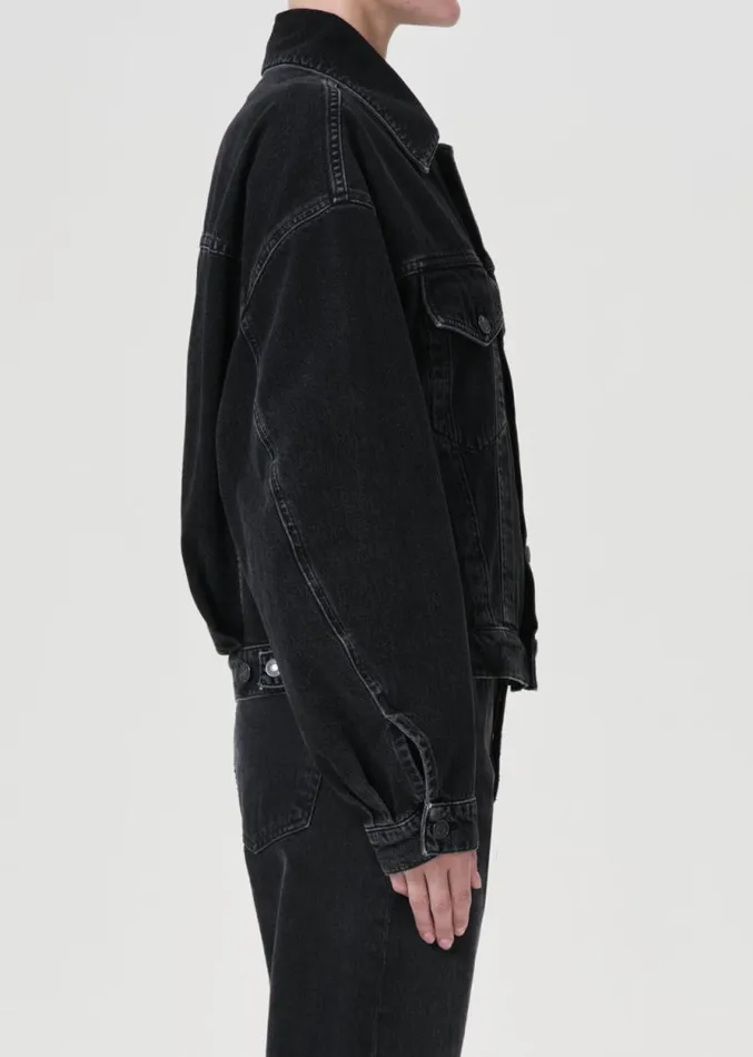 Denim Women Agolde Dalton Balloon Jacket In Spider