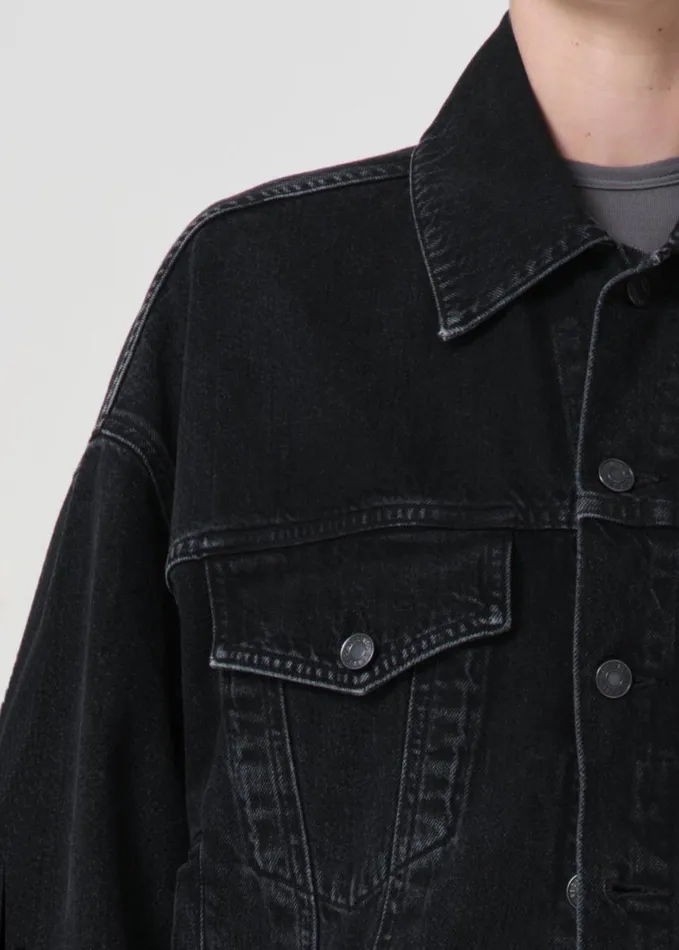 Denim Women Agolde Dalton Balloon Jacket In Spider