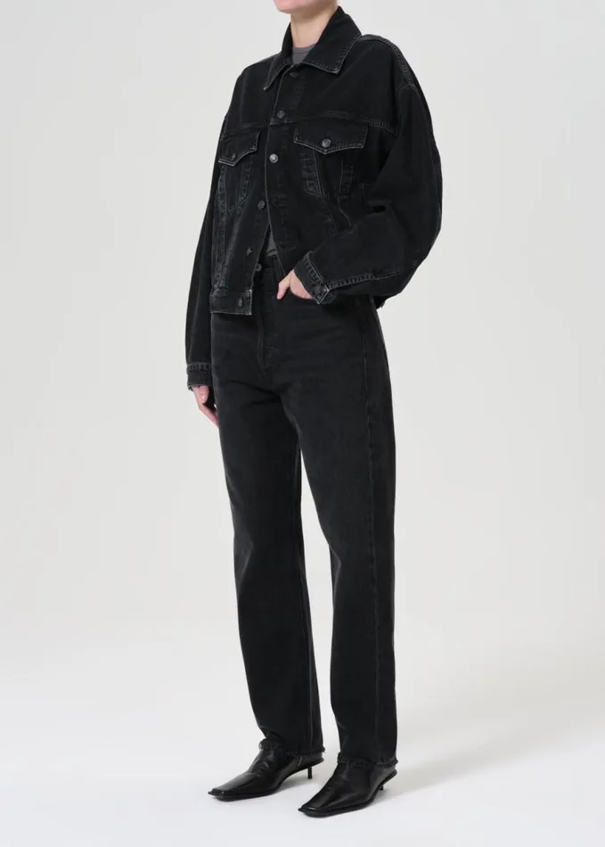 Denim Women Agolde Dalton Balloon Jacket In Spider