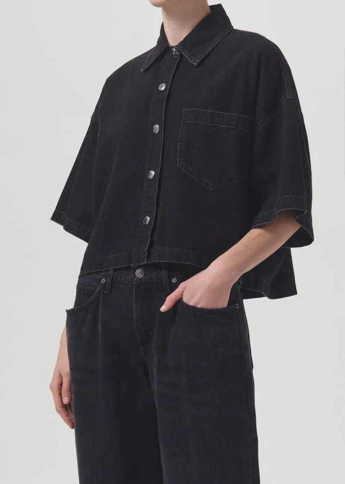 Denim Women Agolde Rona Box Shirt In Intense