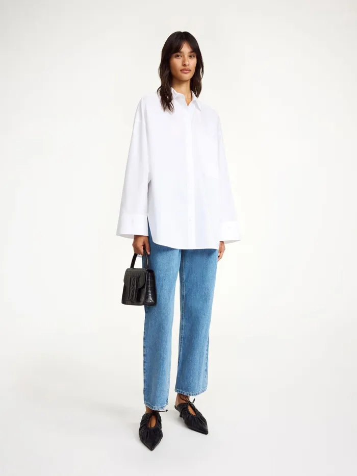 Derris Organic Cotton Shirt Pure White Women By Malene Birger Shirts