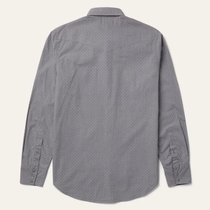 Diamond Print Western Shirt Grey Men Stetson Western Shirts