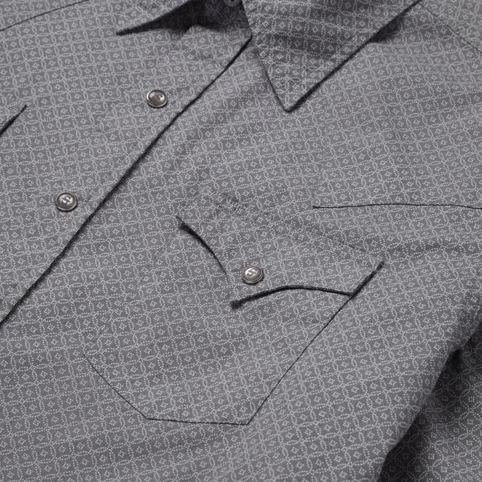 Diamond Print Western Shirt Grey Men Stetson Western Shirts