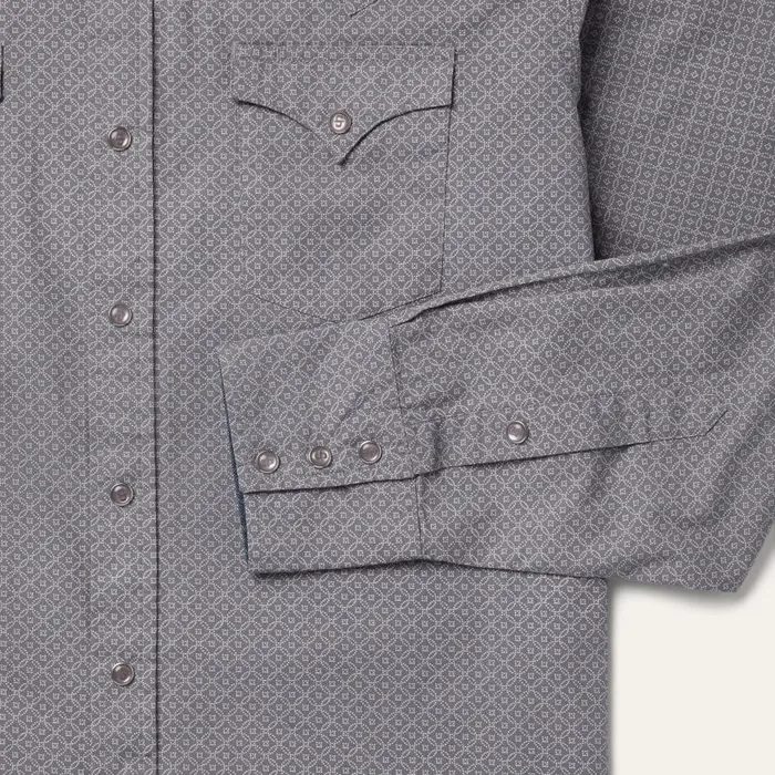 Diamond Print Western Shirt Grey Men Stetson Western Shirts